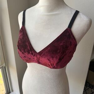 Colsie Velvet Burgundy Bralette